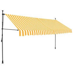 vidaXL Einziehbare Markise Handbetrieben mit LED 400 cm Weiß Orange