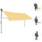 vidaXL Einziehbare Markise Handbetrieben mit LED 400 cm Weiß Orange vidaXL Einziehbare Markise Handbetrieben mit LED 400 cm Weiß Orange