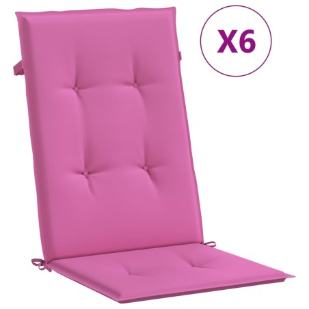vidaXL Hochlehner-Auflagen 6 Stk. Rosa Stoff