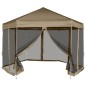 vidaXL Faltpavillon mit Seitenwänden Sechseckig 3,6x3,1m Taupe 220g/m² vidaXL Faltpavillon mit Seitenwänden Sechseckig 3,6x3,1m Taupe 220g/m²