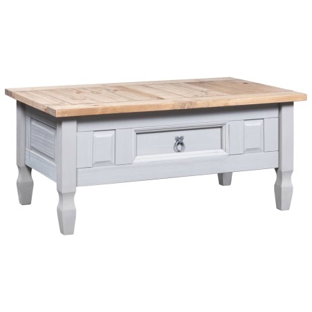 vidaXL Couchtisch Mexiko-Stil Kiefernholz Grau 100x55x44 cm