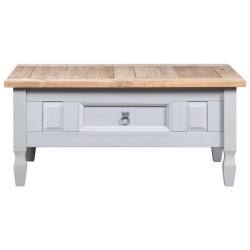 vidaXL Couchtisch Mexiko-Stil Kiefernholz Grau 100x55x44 cm