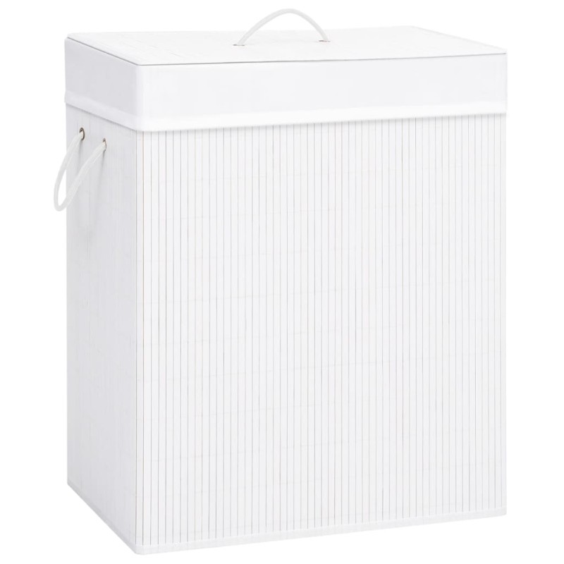 vidaXL Bambus-Wäschekorb mit 1 Fach Weiß 83 L vidaXL Bambus-Wäschekorb mit 1 Fach Weiß 83 L