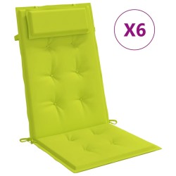 Hochlehner-Auflagen 6 Stk. Neongrün Oxford-Gewebe