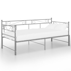 vidaXL Tagesbett Ausziehbar Grau Metall 90x200 cm
