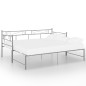 vidaXL Tagesbett Ausziehbar Grau Metall 90x200 cm vidaXL Tagesbett Ausziehbar Grau Metall 90x200 cm