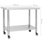 vidaXL Küchen-Arbeitstisch mit Rollen 100x30x85 cm Edelstahl vidaXL Küchen-Arbeitstisch mit Rollen 100x30x85 cm Edelstahl