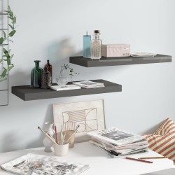 vidaXL Schwebende Wandregale 2 Stk. Hochglanz-Grau 60x23,5x3,8cm MDF 