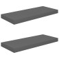 vidaXL Schwebende Wandregale 2 Stk. Hochglanz-Grau 60x23,5x3,8cm MDF vidaXL Schwebende Wandregale 2 Stk. Hochglanz-Grau 60x23,5x3,8cm MDF
