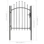 vidaXL Gartentor Stahl 1x1,75 m Schwarz vidaXL Gartentor Stahl 1x1,75 m Schwarz