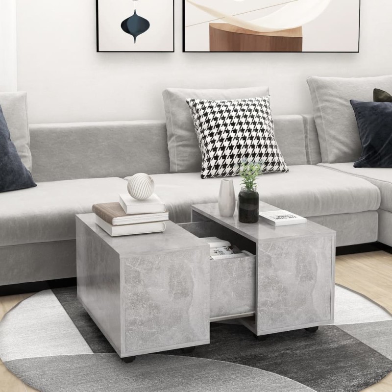 vidaXL Couchtisch Betongrau 60x60x38 cm Holzwerkstoff vidaXL Couchtisch Betongrau 60x60x38 cm Holzwerkstoff