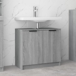 vidaXL Badschrank Grau Sonoma 64,5x33,5x59 cm Holzwerkstoff