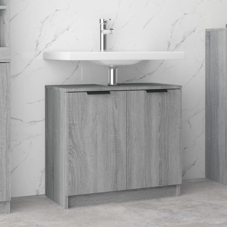 vidaXL Badschrank Grau Sonoma 64,5x33,5x59 cm Holzwerkstoff
