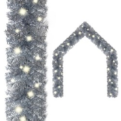 vidaXL Weihnachtsgirlande mit LED 10 m Silbern