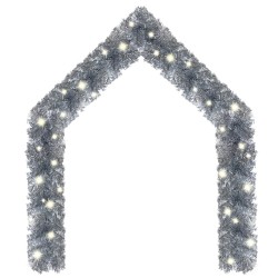 vidaXL Weihnachtsgirlande mit LED 10 m Silbern