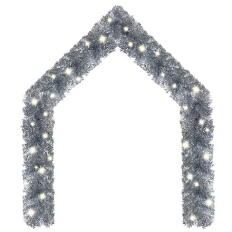 vidaXL Weihnachtsgirlande mit LED 10 m Silbern