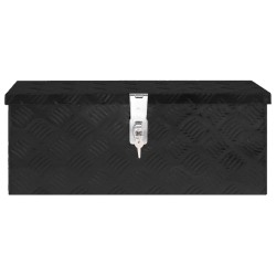 vidaXL Aufbewahrungsbox Schwarz 60x23,5x23 cm Aluminium