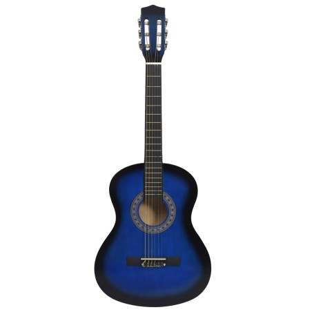 vidaXL Klassikgitarre für Anfänger und Kinder Blau 3/4 36"     