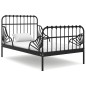 vidaXL Ausziehbett Schwarz Metall 80x130/200 cm vidaXL Ausziehbett Schwarz Metall 80x130/200 cm