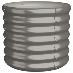 vidaXL Pflanzkübel Pulverbeschichteter Stahl 40x40x36 cm Grau