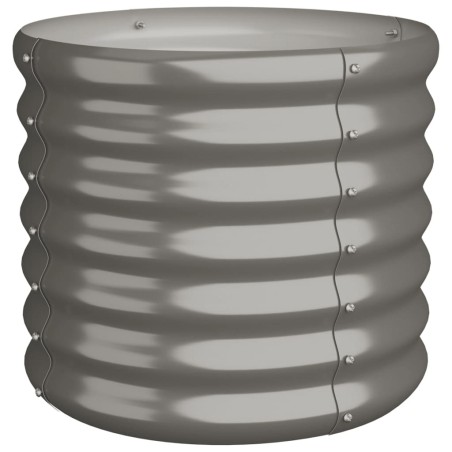 vidaXL Pflanzkübel Pulverbeschichteter Stahl 40x40x36 cm Grau