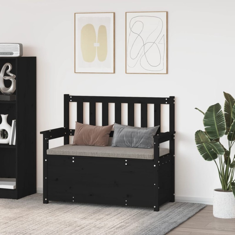 vidaXL Sitzbank Schwarz 112,5x51,5x96,5 cm Massivholz Kiefer vidaXL Sitzbank Schwarz 112,5x51,5x96,5 cm Massivholz Kiefer