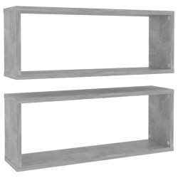 vidaXL Würfelregale 2 Stk. Betongrau 60x15x23 cm Holzwerkstoff