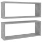 vidaXL Würfelregale 2 Stk. Betongrau 60x15x23 cm Holzwerkstoff vidaXL Würfelregale 2 Stk. Betongrau 60x15x23 cm Holzwerkstoff