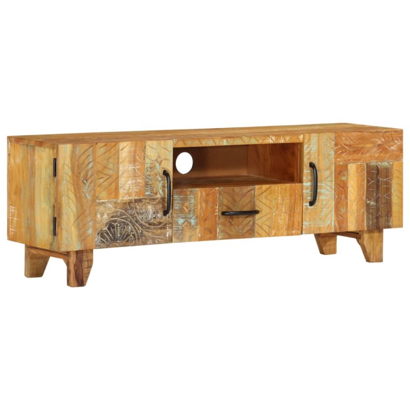 vidaXL TV-Schrank Handgeschnitzt 120x30x40 cm Altholz Massiv vidaXL TV-Schrank Handgeschnitzt 120x30x40 cm Altholz Massiv