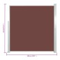 vidaXL Seitenmarkise Ausziehbar 140x300 cm Braun vidaXL Seitenmarkise Ausziehbar 140x300 cm Braun