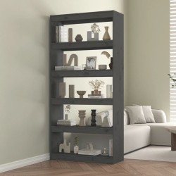 vidaXL Bücherregal/Raumteiler Grau 80x30x167,4 cm Massivholz Kiefer