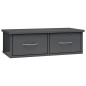 vidaXL Wand-Schubladenregal Hochglanz-Grau 60x26x18,5 cm Holzwerkstoff