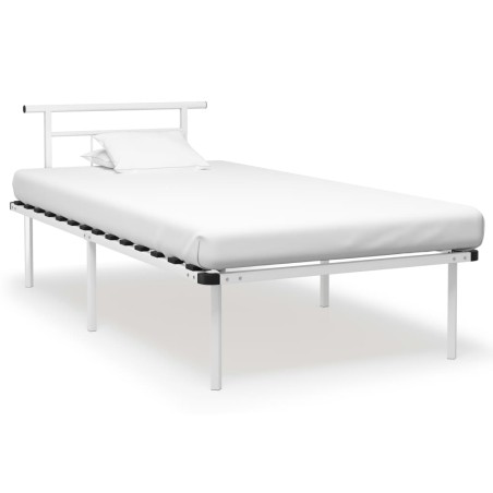 vidaXL Bettgestell Weiß Metall 100x200 cm