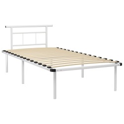 vidaXL Bettgestell Weiß Metall 100x200 cm