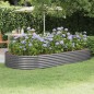 vidaXL Hochbeet Pulverbeschichteter Stahl 296x140x36 cm Grau vidaXL Hochbeet Pulverbeschichteter Stahl 296x140x36 cm Grau