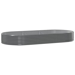 vidaXL Hochbeet Pulverbeschichteter Stahl 296x140x36 cm Grau