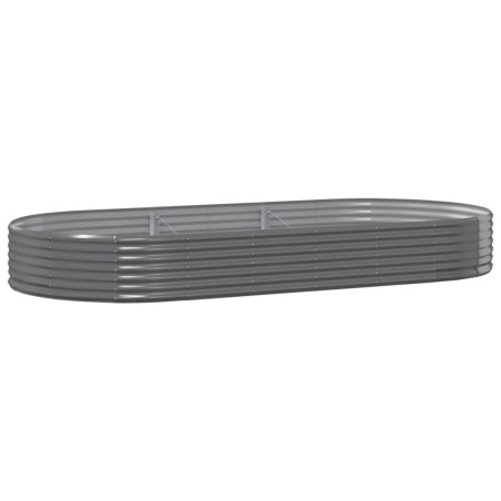 vidaXL Hochbeet Pulverbeschichteter Stahl 296x140x36 cm Grau