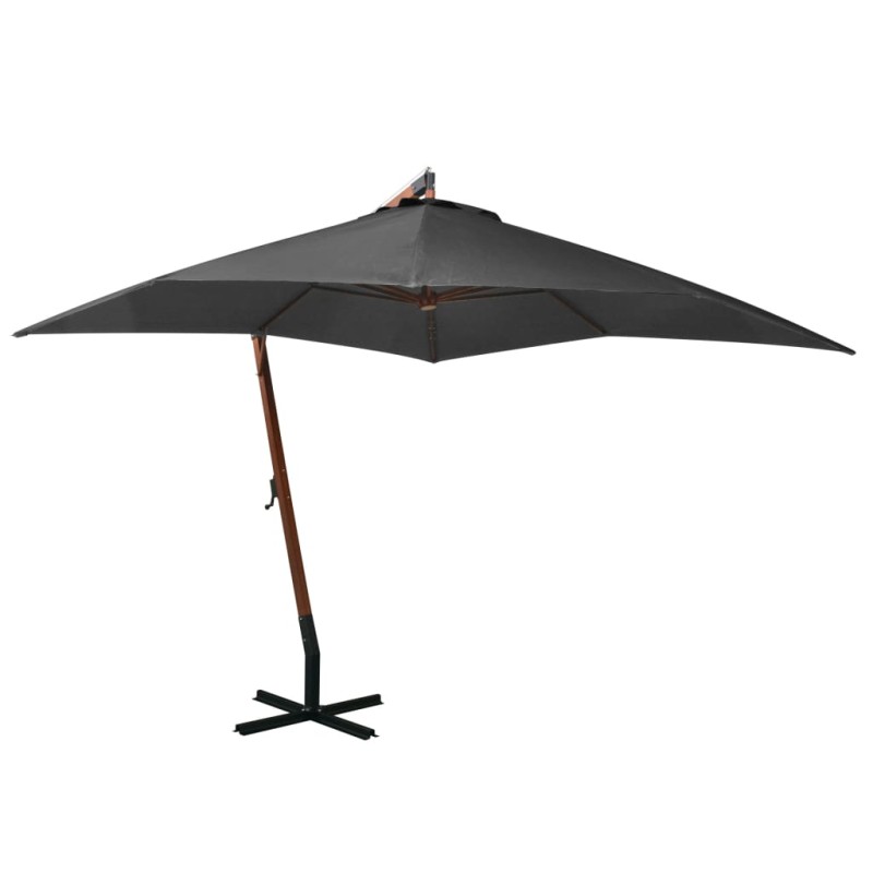 vidaXL Ampelschirm mit Mast Anthrazit 3x3 m Massivholz Tanne vidaXL Ampelschirm mit Mast Anthrazit 3x3 m Massivholz Tanne