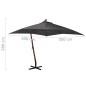 vidaXL Ampelschirm mit Mast Anthrazit 3x3 m Massivholz Tanne vidaXL Ampelschirm mit Mast Anthrazit 3x3 m Massivholz Tanne