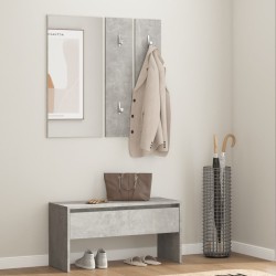 vidaXL Flurmöbel-Set Betongrau Holzwerkstoff