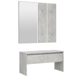 vidaXL Flurmöbel-Set Betongrau Holzwerkstoff