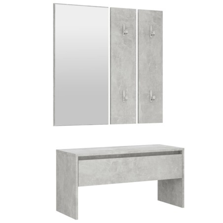 vidaXL Flurmöbel-Set Betongrau Holzwerkstoff