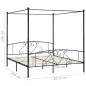 vidaXL Himmelbett-Gestell Schwarz Metall 200 x 200 cm vidaXL Himmelbett-Gestell Schwarz Metall 200 x 200 cm