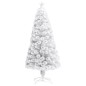 vidaXL Künstlicher Weihnachtsbaum mit LED Weiß 150 cm Glasfaser vidaXL Künstlicher Weihnachtsbaum mit LED Weiß 150 cm Glasfaser