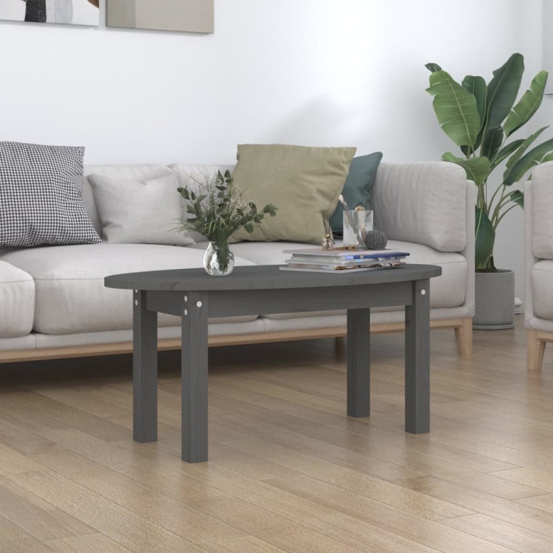 vidaXL Couchtisch Grau 80x40x35 cm Massivholz Kiefer vidaXL Couchtisch Grau 80x40x35 cm Massivholz Kiefer