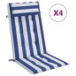 Hochlehner-Auflagen 4 Stk. Blau & Weiß Gestreift Oxford-Gewebe Hochlehner-Auflagen 4 Stk. Blau & Weiß Gestreift Oxford-Gewebe