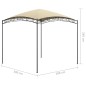vidaXL Pavillon 3x3x2,65 m Creme 180 g/m² vidaXL Pavillon 3x3x2,65 m Creme 180 g/m²