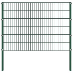 vidaXL Zaunfeld mit Pfosten Eisen 1,7 x 1,2 m Grün