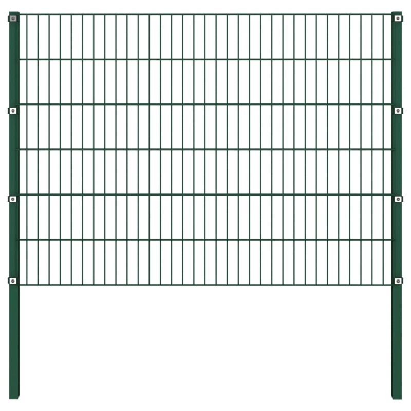 vidaXL Zaunfeld mit Pfosten Eisen 1,7 x 1,2 m Grün vidaXL Zaunfeld mit Pfosten Eisen 1,7 x 1,2 m Grün