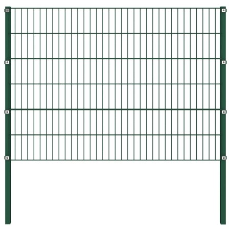 vidaXL Zaunfeld mit Pfosten Eisen 1,7 x 1,2 m Grün